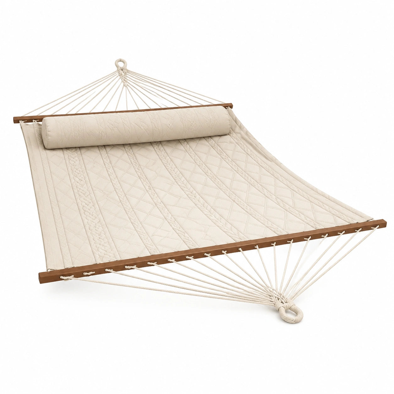 Amaca in legno e poliestere crema 200x140 cm
