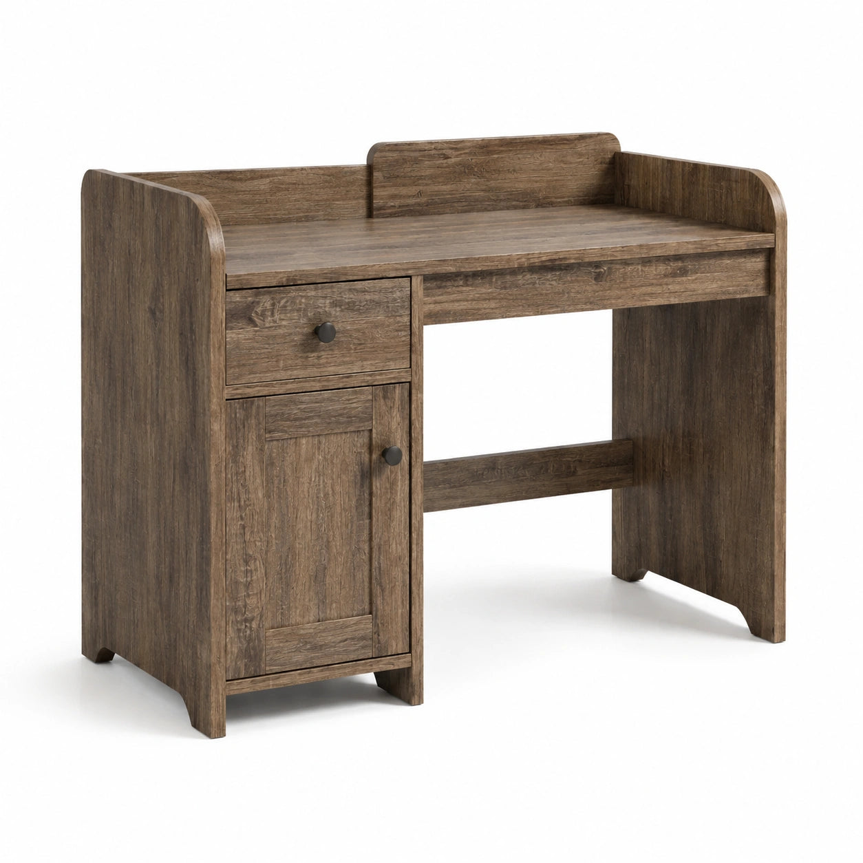 Scrivania in legno MDF con cassetto e armadietto 100x50x75 cm marrone