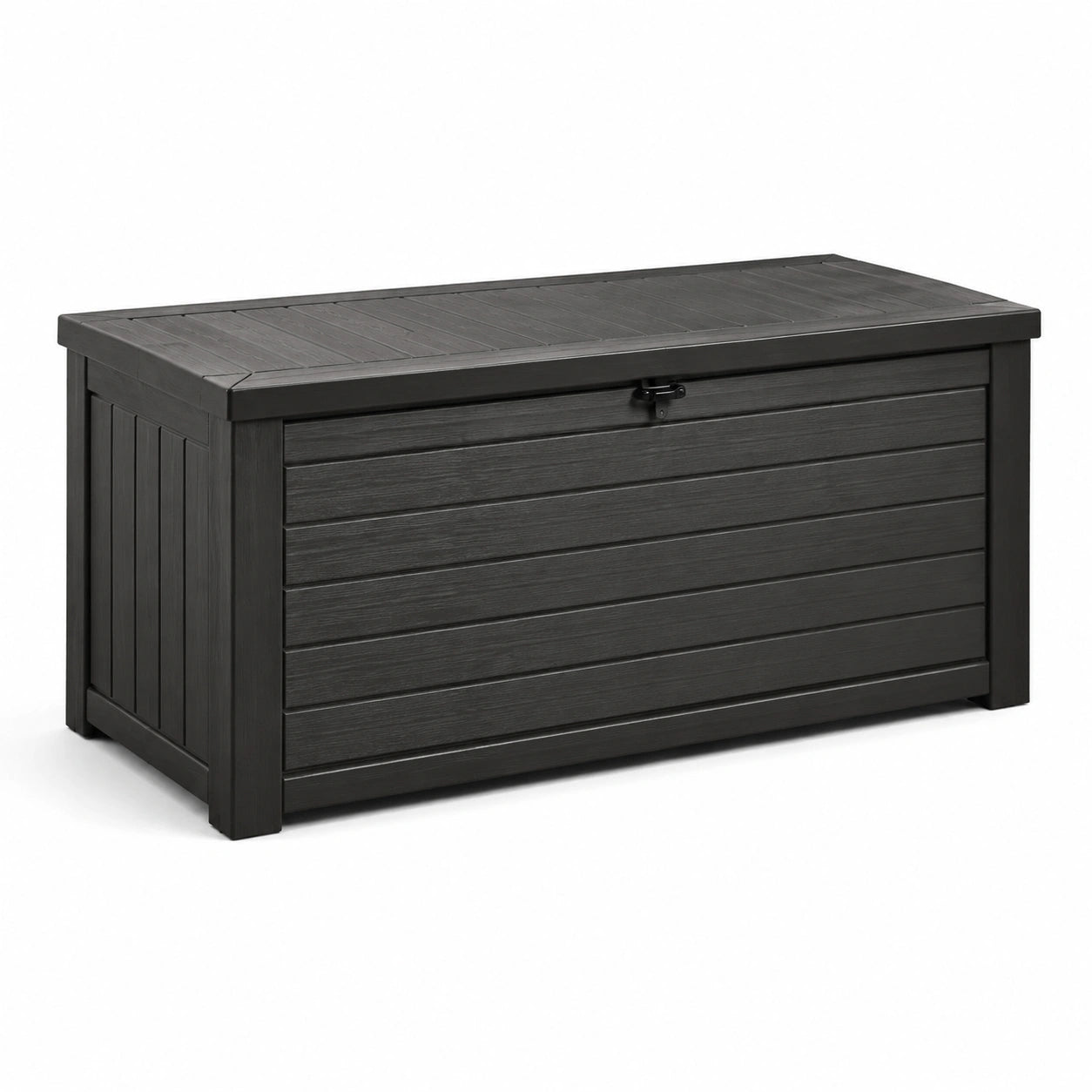 Baule da giardino in plastica nera 120x45x60 cm