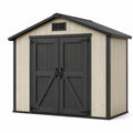 Casetta da giardino in resina 185x152x226 cm grigio/beige