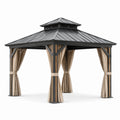 Gazebo in metallo con copertura in acciaio e tende in poliestere 3x3m
