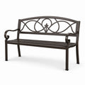 Panchina da giardino in ferro marrone 128 cm