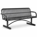Panchina da giardino in metallo nero verniciato, 150x60x80 cm